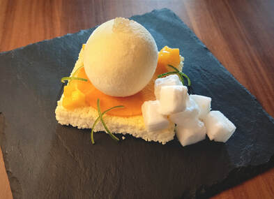 Entremet mangue coco citronnelle