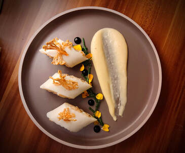 Cannelloni de tourteau, velouté Dubarry au curry