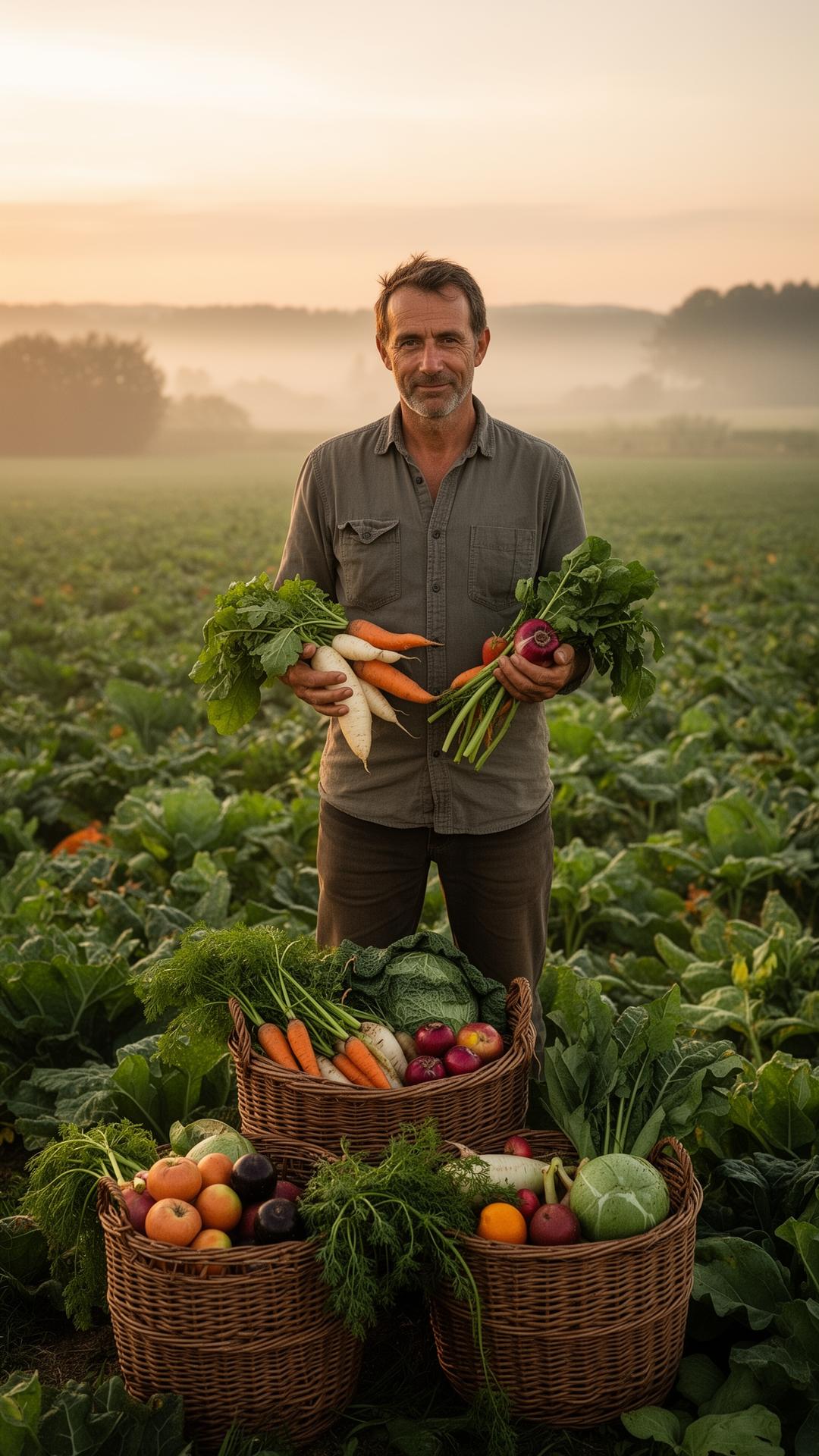 Un producteur partenaire dans son champ en Meuse